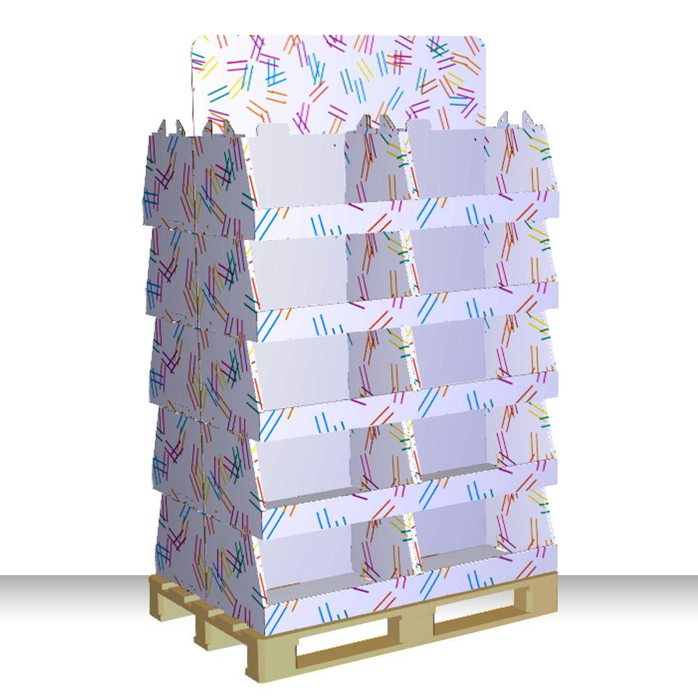 Bacs empilables 4 colonnes de 5 sur palette 80x120
